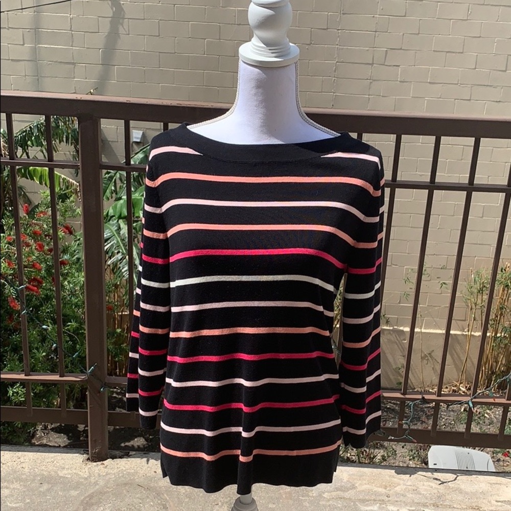Black Talbots striped boatneck sweater
